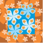 Tropical Floral Pattern. Blue and Orange. Custom photo sculptures