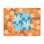 Tropical Floral Pattern. Blue and Orange. Custom postcards