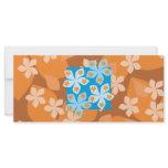 Tropical Floral Pattern. Blue and Orange. Custom rack cards