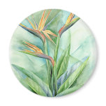 Tropical Flower Bird Of Paradise Painting - Multi Refrigerator Magnets
