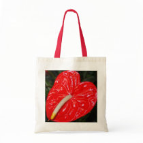 Tropical Flower Red Anthurium Tote Bag