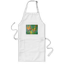 Tropical Flowers Birds Of Paradise Painting Apron