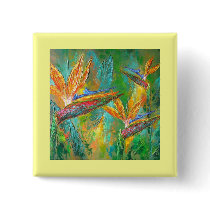 Tropical Flowers Birds Of Paradise Painting