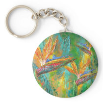Tropical Flowers Birds Of Paradise Painting