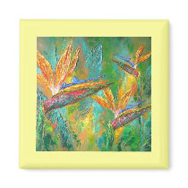 Tropical Flowers Birds Of Paradise Painting