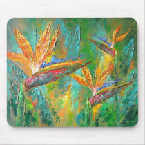 Tropical Flowers Birds Of Paradise Painting