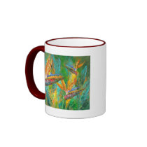 Tropical Flowers Birds Of Paradise Painting Coffee Mug