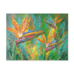 Tropical Flowers Birds Of Paradise Painting postcards