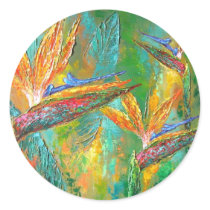 Tropical Flowers Birds Of Paradise Painting