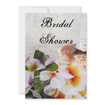 Tropical Flowers Bridal Shower Invitations