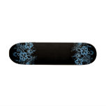 Tropical Flowers Pattern Blue & Black Skateboard Deck