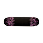 Tropical Flowers Pattern Pink & Black Skateboard Deck