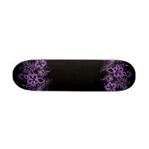 Tropical Flowers Pattern Purple & Black