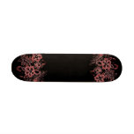 Tropical Flowers Pattern Red & Black Skate Deck