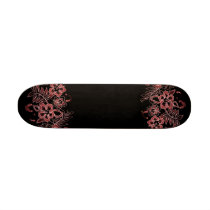 Tropical Flowers Pattern Red & Black