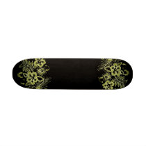 Tropical Flowers Pattern Yellow & Black