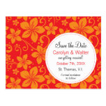 Tropical Flowers Save the Date Postcard