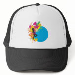 tropical girl vector design hats