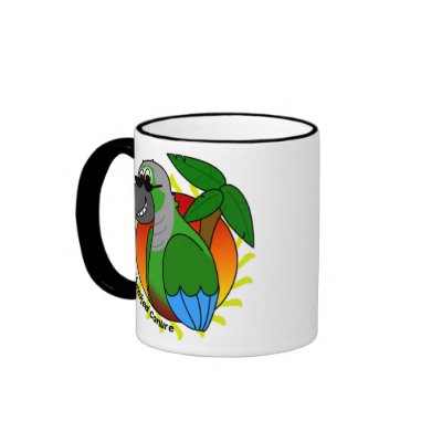Tropical Green Cheeked Conure Mug by MenagerieMayhem