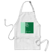 Tropical Green Chevron Apron