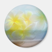 Tropical Haven Beach / Frangipani Fridge Magnet