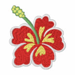 Tropical hibiscus flower embroidered women's shirt embroidered shirts