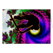Tropical Hurricane Eye with Skateboarder Cards