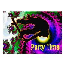 Tropical Hurricane Eye with Skateboarder Personalized Announcement