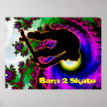 Tropical Hurricane Eye with Skateboarder Poster