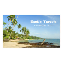 Tropical Landscape, Exotic Travels, Call (007) ... Business Card Template