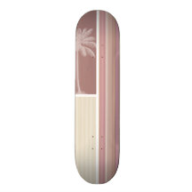 Tropical Mauve, Brown, & Green Stripes Skate Deck