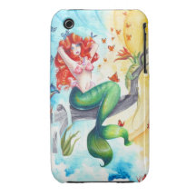 Tropical Mermaid, Fantasy Fairy Art Custom iPhone iPhone 3 Cases