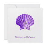 Tropical Moonlight Purple Shell Wedding Invitation