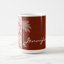 Tropical Orange Damask Mug