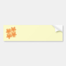 Tropical orange flowers on cream. Pretty. Bumper Sticker