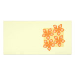 Tropical orange flowers on cream. Pretty. Custom photo cards