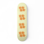 Tropical orange flowers on cream. Pretty. Custom skateboards