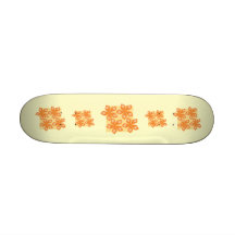 Tropical orange flowers on cream. Pretty. Skate Boards