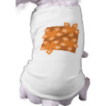 Tropical orange flowers on white. Custom pet clothing