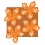 Tropical orange flowers on white. Custom photo sculptures