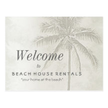 Tropical Palm Beach Rentals Postcard