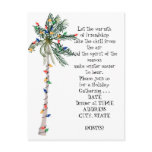 Tropical Palm Christmas Tree Holiday Party Invite postcards
