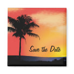 Tropical palm tree refrigerator magnet