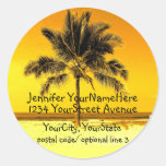 Tropical Palm Tree return address labels Sticker