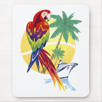 Tropical Paradise with Macaw and Cruise Ship