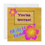 Tropical Party Hibiscus Flower Custom Invitations