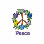 Tropical Peace Sign Embroidered on Tee embroidered shirts
