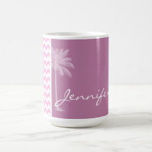 Tropical Pink Chevron Pattern Coffee Mug
