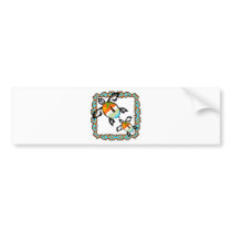 Tropical-print-turtle Bumper Stickers
