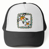 Tropical-print-turtle Hats